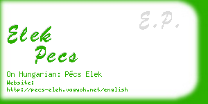 elek pecs business card